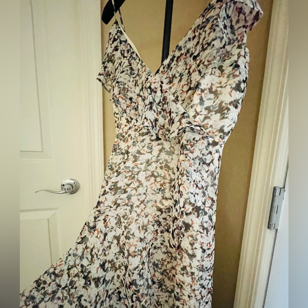 Express Ruffle Wrap Hi-Lo Maxi Dress - Picture 6 of 8